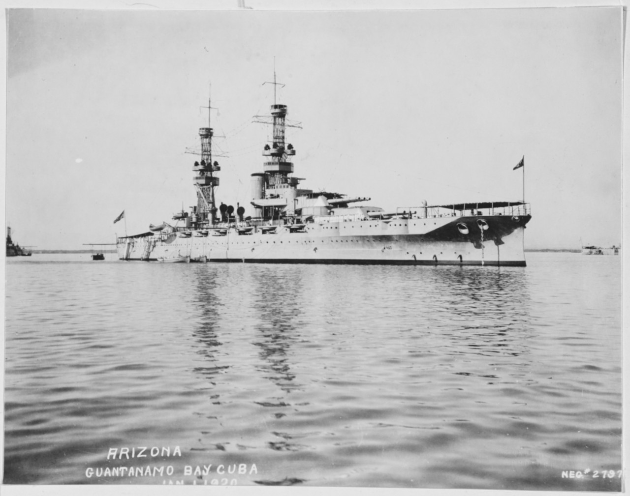 USS Arizona BB-39 at anchor
