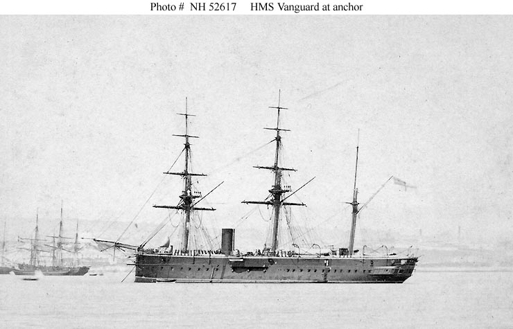HMS Vanguard, the Royal Navy ironclad lost off County Wicklow in 1875